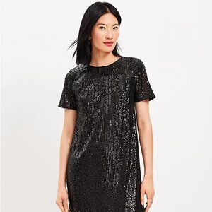 Sequin Short Sleeve Shift Dress